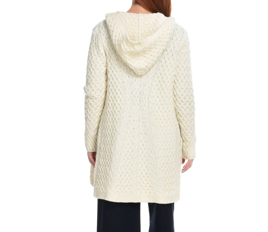 J.W. Hulme Co Women's Natural Coolquay Trellis Hooded Sweater | Irelandseye Design